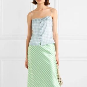 Bernadette Blue and White Florence Silk Cami - Perfect Condition